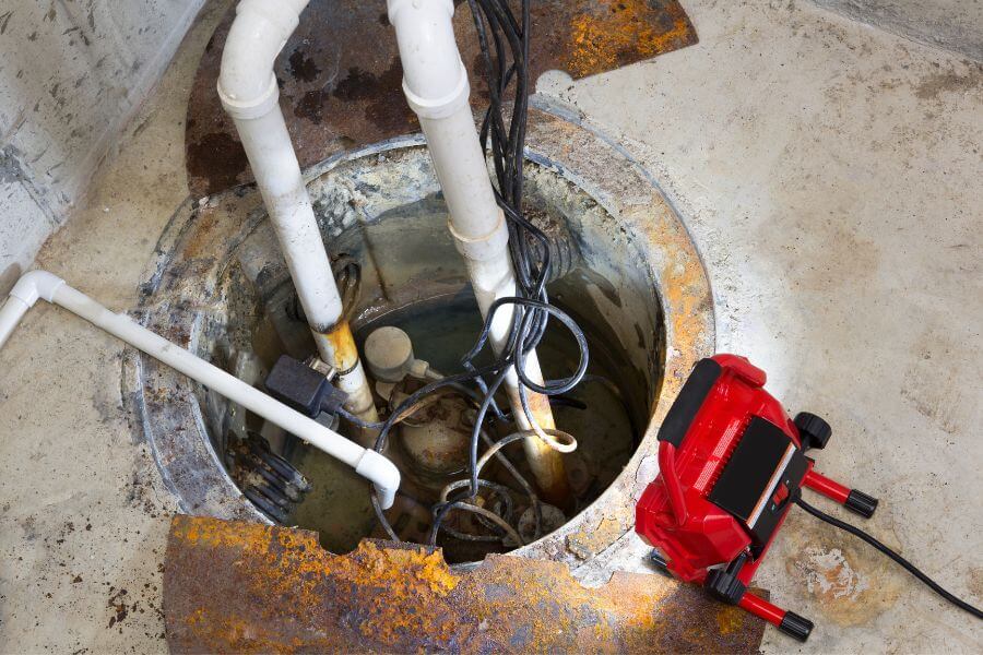 Sump pump in basement