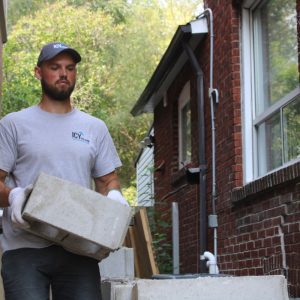 installing concrete forms foundation extension