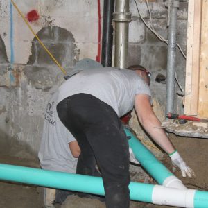clearing sub grade earth for floor drop
