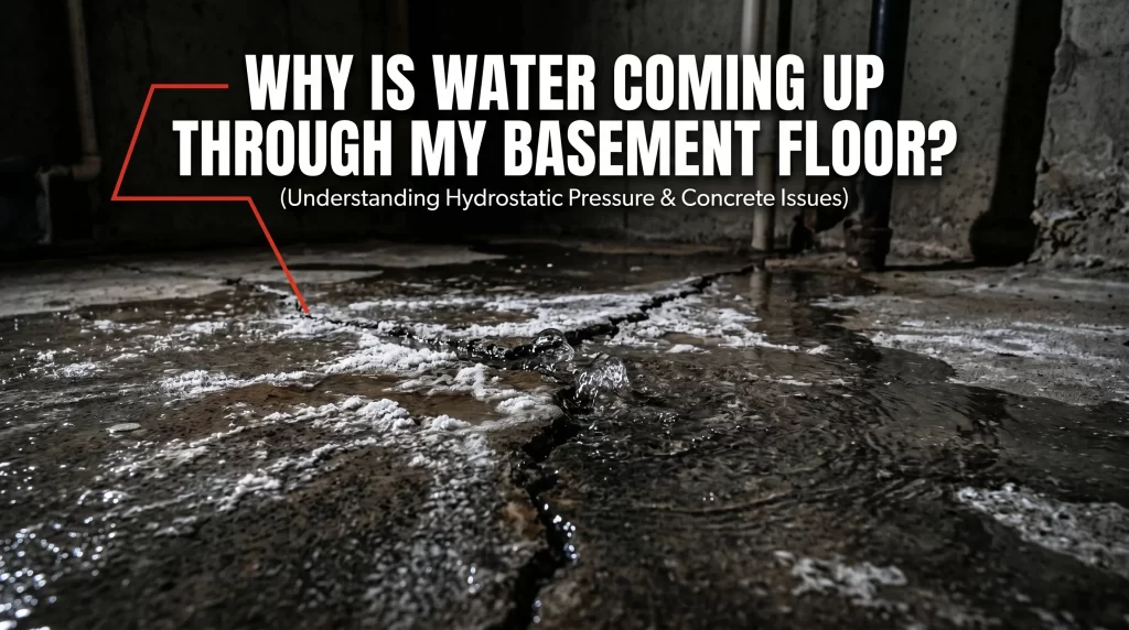 Water coming through basement floor in Toronto - hydrostatic pressure guide - Icy Reno Waterproofing