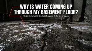 Water coming through basement floor in Toronto - hydrostatic pressure guide - Icy Reno Waterproofing
