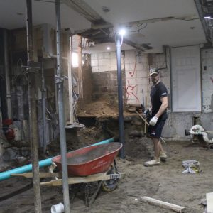 interior weeping tile drainage installation
