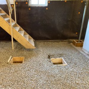 interior foundation waterproofing sump pit rough in